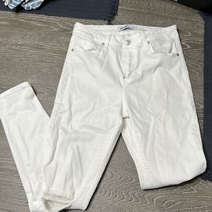Just black white jeans with holes in knees size 27